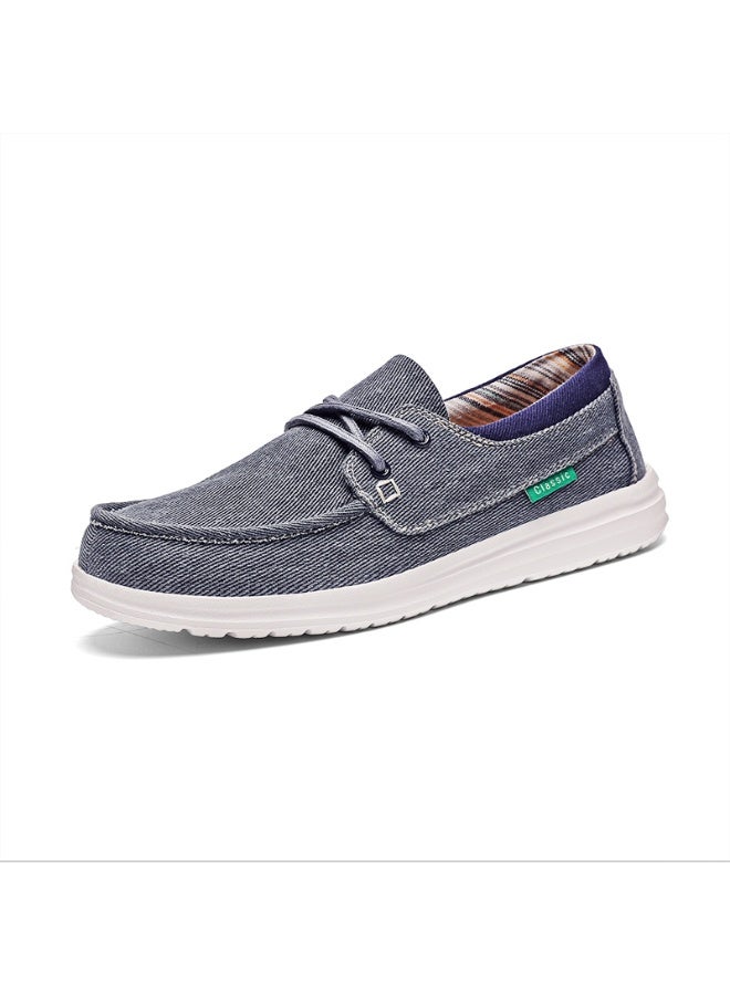 Oversize Ultra-light Casual Lace up Low Top Canvas Flat Loafers - Image 1
